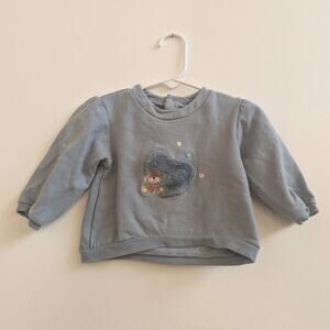 Mayoral Blue Sweatshirt Dog Heart Baby 6-9m Casual